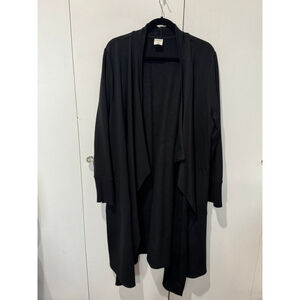 Women's Soma Black Draped knit exterior micro-fleece interior Cardigan 2X